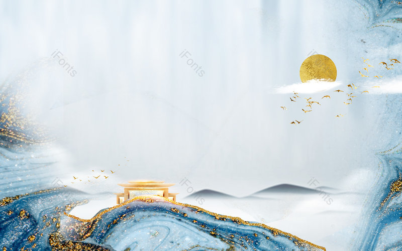 中国风唯美意境山水装饰背景设计,插画/手绘图,插画/手绘图库,插画/手绘图下载,插画/手绘